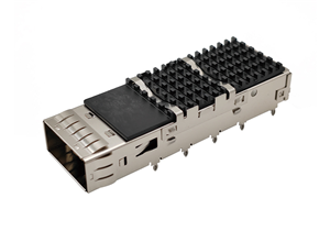 Single layer QSFP28 28G fiber cage crimping type 1 * 1 single port with heat sink height 12.4mm