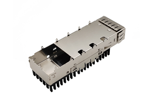 Single layer QSFP28 28G fiber cage crimping type 1 * 1 single port with heat sink height 16MM